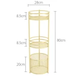 Nordic 3 Layer Golden Metal Bathroom Storage Basket Floor Multi-layer Multi-function Basket Shelf полка напольная в ванну - Image 6