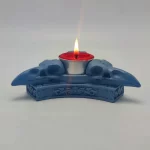 2022 silicone mold triangle crow skull candle holder diy concrete resin plaster model making mold Halloween decoration tool - Image 2
