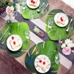45*38CM Large Size Monstera Shaped Table Mat Tropical Leaf Placemat Dining Table Coaster EVA Eco-friendly Placemats Cup Mats - Image 2