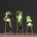 YES 1-2Pcs 3D Craft Resin Creative Thinking Reading Frog Model Figurine Home Office Tabletop Decor Gift Birthday Present - Image 3