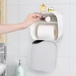 Multifunction Waterproof Toilet Paper Holder Dust-proof Bathroom Storage Holder For Paper Towels Durable Home Paper Towel Holder - Image 6