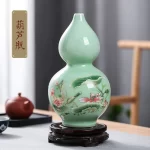 Jingdezhen Porcelain Vase ornament, living room flower arrangement, dry flower, antique lotus pattern, Celadon Glaze vases - Image 14