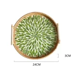 Rattan Tray Plates Afternoon Tea Tray for Serving Food Trays to Serve Food Plate Snack Dish Dessert Fruit Dry Sweets Cake Home - Image 11