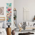 Boho Floral Tapestry Wall Hanging ,Botanical Tapestries, Gardens Wall Art Tapestry for Home Decor 12.8 x 51.2 Inches - Image 3