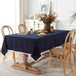 Cotton Green Easter Pure Color Tassels Cotton Tablecloth Washed  Christmas Table Cover for Home Party Dining table Decora - Image 14