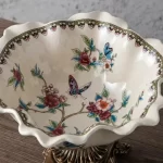 American retro high footed fruit platter European shaped candy platter restaurant ceramic fruit platter living room - Image 3