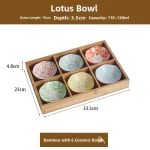 Wooden Tea Cooking Tray Utensils Nine Grids Hot Pot Restaurant Sauce Dish Fruit Platter Four  Grids Ceramic Dishware - Image 23