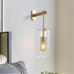 Modern wall sconce light fixture glass bedside hotel bathroom background lamp corridor luminaire home decoration lighting gold - Image 2