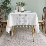 French Style Thickened Jacquard Lace Tablecloth, Rectangular Dining Table Cloth, Home Use Fabric Table Cover - Image 6