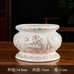 Chinese Creative Relief Ceramic Lotus Buddha Supplies Offering Water Cups, Incense Burners, Vases, Fruit Plates and Ornaments - Image 28