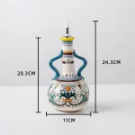 Hand-Painted Ceramic Oil Bottle Kitchen Storage Nordic Vinegar Oil Dispenser Cooking Utensil for Home Use Kitchen Seasoning Jar - Image 6