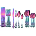24pcs Cutlery Set Gold Dinnerware Stainless Steel Royal Spoon Forks Knives Kitchen Western Dinner Silverware Tableware Gift - Image 10