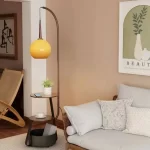 French Mid Century Floor Lamp with Side Table Sofa End Table Ambient Lighting Room Decoration Light Floor Lamp LED - Image 4