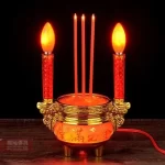 Plastic Offering Buddha Simulated Candlestick, Home Offering Incense Burner, God of Wealth Candle Holder - Image 6
