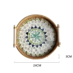 Rattan Tray Plates Afternoon Tea Tray for Serving Food Trays to Serve Food Plate Snack Dish Dessert Fruit Dry Sweets Cake Home - Image 27