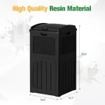 Flamaker 30 Gallon Trash Can, Resin Outdoor Garbage Can with Lid, Waterproof Hideaway Patio Waste Bins for Outside Use (Black) - Image 6