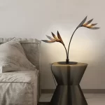 Nordic Floor Lamp Designer Room Decor Living Room Floor Lamp Villa Flamingo Leaf-shaped Table Lamp Standing Light Black - Image 4