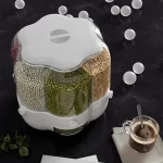Kitchen Storage Container Large Food Storage Container 360° Rotating Rice Barrels Sealed Cereal Dispenser Rice Tank Grain Box - Image 6