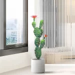70CM Artificial Plants Cactus Flowering Succulents Fake Tropical Green Aloe Vera Indoor Home Living Room House Decor Accessori - Image 2