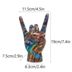 Graffiti Rock On Hand Figurines Rock and Roll Decor Bookshelf Home Wall Shelf Decoration Modern Pop Art Music Fans Gift - Image 9