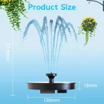 Outdoor Solar-Fountain-Pump with Multiple Nozzles BirdBath Water Feature for Garden Courtyard Pond Pool Ornament - Image 6