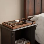 Wooden office desktop storage box Solid wood partition glasses storage box Mobile phone headphones debris storage box - Image 2