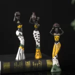 African Black Woman Figurines Sculptures Friends Gift Home Ornamenten Hars Retro Ambachten Accessories Shelf Decoration - Image 3
