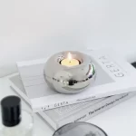 Ceramics Candle Holder Circular Silvery Candlestick Home Desktop Modern Simplicity Decor DIY Office Supplies Aromatherapy Gifts - Image 3