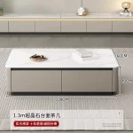Light luxury solid wood paint TV cabinet 120cm 130cm 140cm coffee table 200cm 260cm 300cm 360cm tv stand living room furniture - Image 7