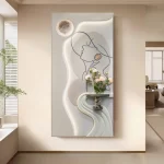 Modern Light Luxury Entrance Hall Decoration Feeling Lights Corridor Hanging Three-dimensional Sandstone Texture Mural Painting - Image 4
