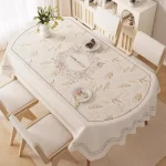 Oval dining tablecloth, washable waterproof oil-proof heat-resistant new luxury table cover for living room tea table - Image 9