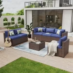 Aoxun 6/7/8/11 Piece Patio Furniture Set Wicker Rattan Outdoor Sectional Sofa Set with Coffee Table - Image 12