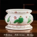 Chinese Creative Relief Ceramic Lotus Buddha Supplies Offering Water Cups, Incense Burners, Vases, Fruit Plates and Ornaments - Image 23