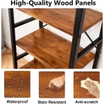6 Tier Bookshelf, 72'' Tall Bookcase, Book Storage Shelves, Wood Book Shelf Organizer for Bedroom, Living Room and Home Office, - Image 4