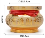 Ceramic Ruyi Doubles Ear Stove Indoor, temple, offering ornaments Double sided pattern sand gold incense burner - Image 24