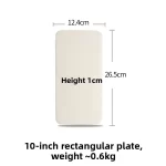 Creative Ceramic Rectangular Plate Pure White 10 Inch Western Dinner Plate Sushi Pasta European Style Steak Plate Italian Style - Image 6