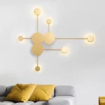 Modern Geometric LED Wall Sconce Black Metal Abstract Molecular Wall Lamp Living Room Bedroom Art Decor - Image 4