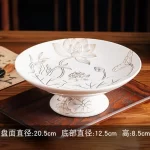 Chinese Creative Relief Ceramic Lotus Buddha Supplies Offering Water Cups, Incense Burners, Vases, Fruit Plates and Ornaments - Image 10