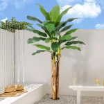 Artificial Banana Tree 7FT/6FT/5FT, Faux Banana Tree with Grey Planter, Artificial Plants with Fake Banana Leaves Plant for Home - Image 6