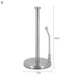 Stainless Steel Kitchen Roll Paper Towel Rack Bathroom Standing Paper Holder Silver Tissue Napkins Rack Home Table Decor - Image 3