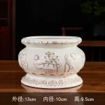 Chinese Creative Relief Ceramic Lotus Buddha Supplies Offering Water Cups, Incense Burners, Vases, Fruit Plates and Ornaments - Image 29