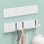 Foldable Coat Rack Wall Hanger Shelves Steel Shelf Behind Door Hooks Clothes Organizer Towel Rack Key Storage Bathroom Furniture - Image 2