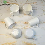 White Round Coffer Mug Kitchenware 100% Melamine Water Cup Restaurant Tableware Imitation Porcelain Dinnerware - Image 3