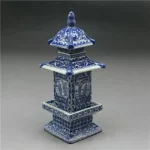 Chinese Blue and White Porcelain Layered Tower Vases Antique Imitation Old 8.4 inch Home Decoration Retro Ornaments