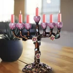 Tree of Flower 7 Branch Candle Holder for Hanukkah Menorah Candelabrum Candlestick Stand for Christmas Party Wedding Celebration - Image 4
