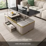 Modern Marble Folding Coffee Table With Storage For Living Room, Table Basse Furniture For Terrace And Lounge Side Table Möbel - Image 7