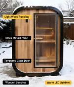 Factory Customized Outdoor Panoramic Sauna Room Round Steam Room Anti Corrosion Anti Cracking Durable Heating Home Spa Sauna - Image 6