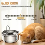 3.2L Cat Automatic Water Dispenser Smart Cat Fountain Pet Auto Water Feeder with Visible Window Dog Stainless Steel Water Bowl - Image 4