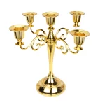 3/5 Arms Metal Candelabra Candlestick Stand Vintage Golden Candle Holder for 2025 Christmas Wedding Event Party Table Decoration - Image 13