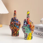 Graffiti Middle Finger Figurines Pop Street Art Statue Desktop Living Room Home Decoration Accessories Mantel Bookshelf Interior - Image 6
